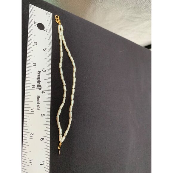 Trifari Womans Rice Pearl Duel 7" Bracelet Jewerly - Picture 4 of 5